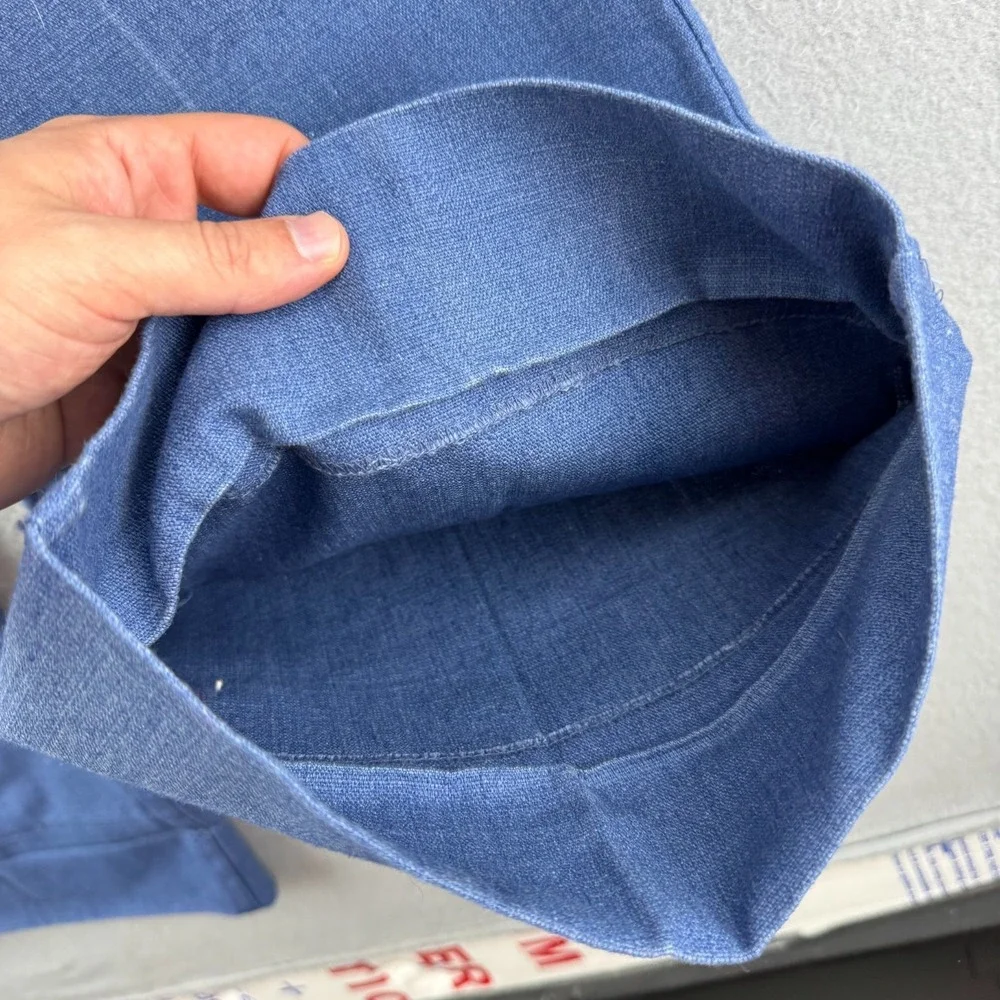 Vintage Levis Pants Mens Fits 29x35 Blue Early 70s 1972 Bell Bottoms Chambray